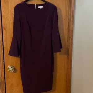 Calvin Klein Long Sleeve Purple Dress